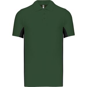Kariban Tweekleurige piquépolo korte mouwen heren K232 - Forest Green / Black - S