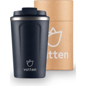 Vatten® Premium RVS Koffiebeker To Go - Donkerblauw - 380ml - Thermosbeker - Theebeker