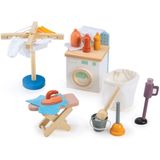 Mentari - Wasgoedset - Houten Poppenhuis - Met Wasmachine, Strijkplank en Droger