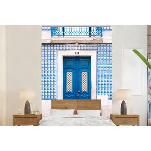 Blauw - Deur - Hout - Architectuur - Behangpapier