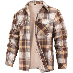 Gevoerd Houthakkershemd voor Heren - Flanel Geruite Jas met Meerdere Zakken