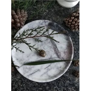 Marmer/Marble Dienblad Plank - Marble Serveerplank - Lila-Wit /Service Tray Lilac-White