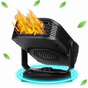 White-Label® Auto Verwarming Ventilator - Auto Kachel 12 Volt - Heater - Ontdooier - 360 Graden Rotatie - Zwart