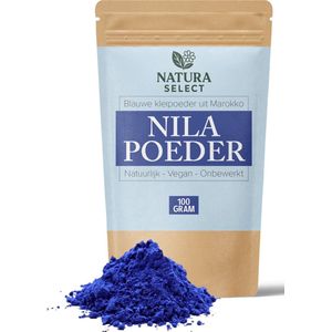 Nila Poeder 100g – Blauwe Klei uit Marokko – Whitening voor Huid & Tanden – 100% Natuurlijk – Incl. Doseerlepel
