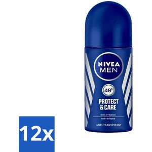Nivea - Men - Deodorant - Roller - Protect & Care - 50 ml - Voordeelverpakking - 12 stuks