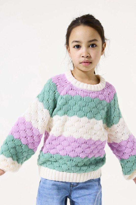 GARCIA - Gebreide Trui - Wit - Ronde Hals - Lange Mouwen - Regular Fit