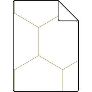 Proefstaal ESTAhome behang hexagon wit en goud - 26,5 x 21 cm - 139312-S