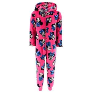 Minnie Mouse onesie - roze - Disney zacht fleece huispak - maat 104 - met capuchon