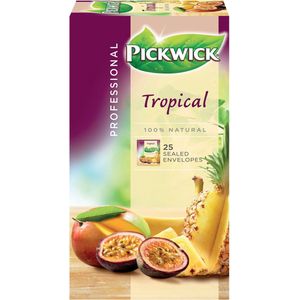 Thee pickwick tropical 25x1.5gr met envelop | Omdoos a 3 pak x 25 stuk | 3 stuks