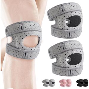 CSGoods - Verstelbare Kniebrace voor Mannen en Vrouwen | Geschikt bij Artritis, Springen en Hardlopen | Pijnverlichtende Kniebrace in Grijs