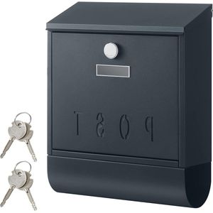 Letterbox wall with copper cylinder lock and swivel cover - anthracite GMB021G01