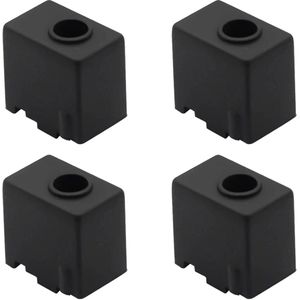 3D printer reserveonderdelen - 3D Printer Nozzles - 4-delige Silicone Hozen, Hoge Temperatuur Bestendig, Zwarte Bescherming voor Verwarmblok, Geschikt voor diverse 3D Printers