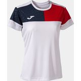 T-shirt met korte mouwen Crew V wit marineblauw