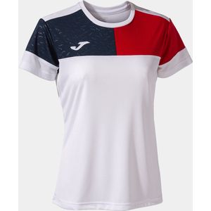 T-shirt met korte mouwen Crew V wit marineblauw