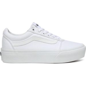 Vans Ward Platform Canvas Dames Sneakers - White - Maat 41