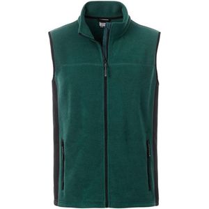 James and Nicholson Heren Workwear Fleece Bodywarmer (Donkergroen/zwart)