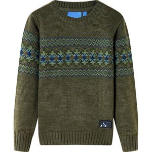 vidaXL - Kindertrui - Kaki - Gebreid