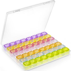 Eldur® - 56 vakjes sorteerdoos - Opbergdoos gekleurd - Diamond Painting Accessoires - Inclusief stickers