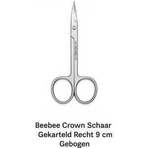 Belux Surgical Instruments/ Beebee Crown schaar gekarteld recht 9 cm Gebogen