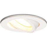 Dublin - LED Inbouwspot - Wit - 4 Watt - 345 Lumen - 2700K Warm Wit - Dimbaar - Rond - Kantelbaar - IP20 voor Binnen