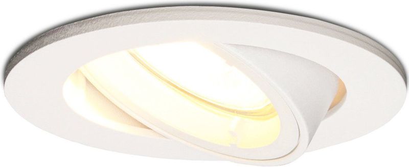 Dublin - LED Inbouwspot - Wit - 4 Watt - 345 Lumen - 2700K Warm Wit - Dimbaar - Rond - Kantelbaar - IP20 voor Binnen