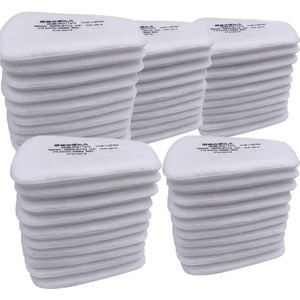 Gedeeltelijke vervangingsrespirator katoenen filters - voor 3 m 6000-6200-7502-6800-7501-Ff40 - halfgelaatsmasker spray verf chemische respirator gasmasker - vervangingsfilter 50 stuks