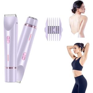 2-in-1 scheerapparaat voor dames - elektrisch scheerapparaat - waterdicht - epilator - bikinilijntrimmer - damestrimmer - paars