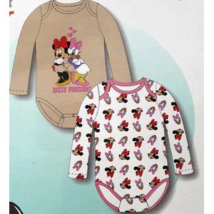 Disney Baby Minnie Mouse en Katrien Duck Rompers - Maat 74/80 - 2 stuks