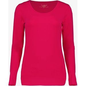 Dames shirt katoen met lange mouwen - Roze - Maat L