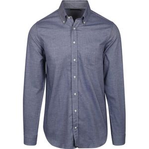 Steppin' Out Overhemd Twill Blauw - Maat M - Heren - Casual Shirt