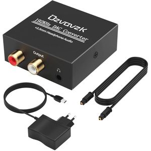 Aluminium 192KHz DAC Digitale SPDIF Toslink naar Analoge Stereo Audio Omzetter met Volumeregeling