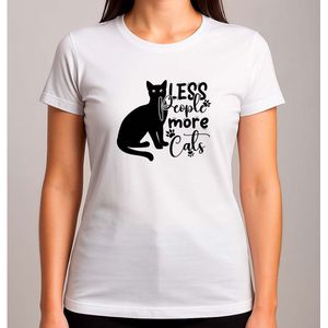 Less people more cats - T Shirt - Cat - CuteCat - CatLover - CatLife - Kat - LieveKat - GrappigeKat - KattenLiefhebber - BestMom - MamaLeven