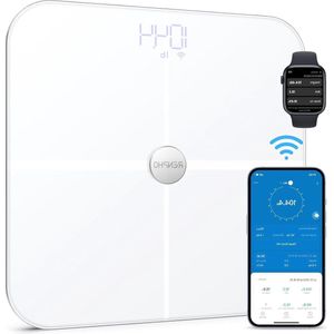 Weegschaal WiFi Badkamerweegschaal - Lichaamsvetweegschaal - Bluetooth - Spiermassa - BMI - Waterpercentage - 13 Lichaamswaarden