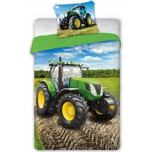 Kinderledikant 140x200cm Katoen - Traktor Thema