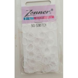 Zenner - 48 mini rubberen bandjes elastiekjes transparant - non stretch - bandjes niet elastisch - 100% rubber