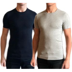 Dice mannen T-shirts ronde hals zwart/grijs maat M