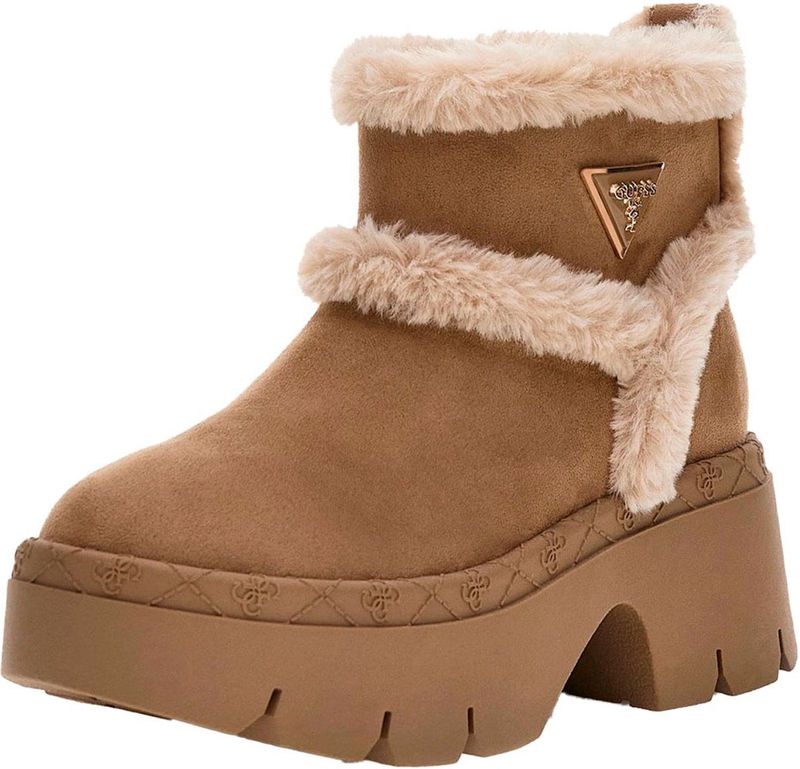 GUESS - Bridgete - Laarzen - Beige - Enkelhoog - Blokhak