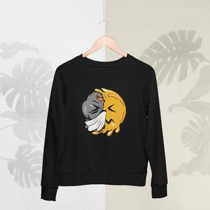 Feel Free - Halloween Sweater - Smiley: Niezend gezicht - Maat XL - Kleur Zwart