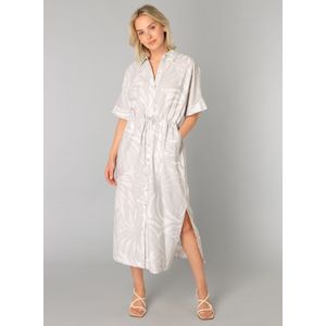 Jurk - Grijze Floral Print - 85% Viscose 15% Polyamide