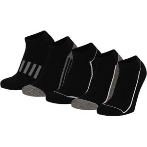Apollo boys sneaker sokken zwart/grijs 5-pack maat 31-34