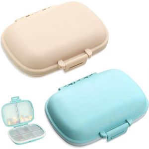 Pack of 2 Travel Pills Box 8 Compartments Plastic Pill Boxes Medicine Pills Dispenser for Vitamins, Supplements, and Medicines by JEYORZY
