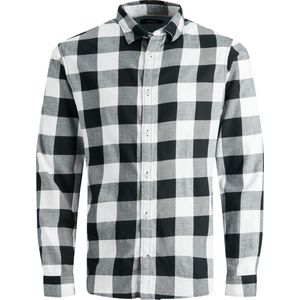 Jack & Jones - Heren Overhemden JJegingham Twill Slim Shirt L/S - Wit - Maat S