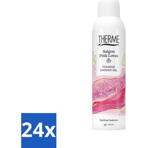 24 x Therme - Saigon Pink Lotus - Schuimende Douchegel - Verfrissend - Verzorgend - 200ml - Douchegel - Pink Lotus - Verzorgend - Verfrissend - Wellness