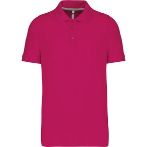 Herenpolo korte mouwen met knopen merk Kariban Fuchsia - XXL