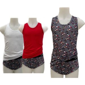 Embrator jongens Ondergoedsetje 4-stuks grijs mix maat 128/134