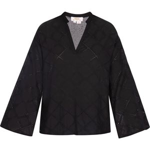 usha - FESTIVAL - Blouse - Zwart - Effen - Lange Mouwen