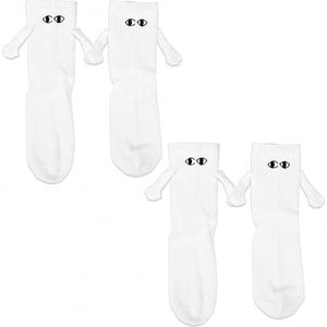 2 paar - Sokken met Handjes - Sokken met ogen - lollige sokken - Uniseks - Family pack - Funny Huissokken - Huissokken Dames en Heren - Winter Sokken - Warme Sokken - Warme Huissokken