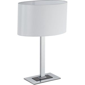 Relaxdays nachtlamp design - tafellamp modern - E14 fitting - schemerlamp slaapkamer zwart - zilver