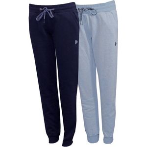 2-Pack Donnay - Joggingbroek met elastiek (Carolyn) - Sportbroek - Dames - Navy/Pale blue marl (282) - maat L
