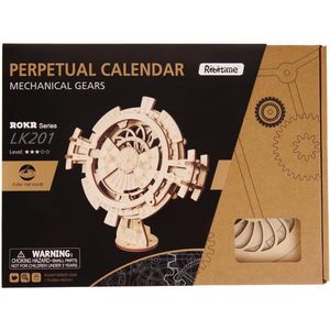 Voordeelpakket Robotime 3D puzzel modelbouw pakket Uil-klok / Perpetual Kalender bouwpakket